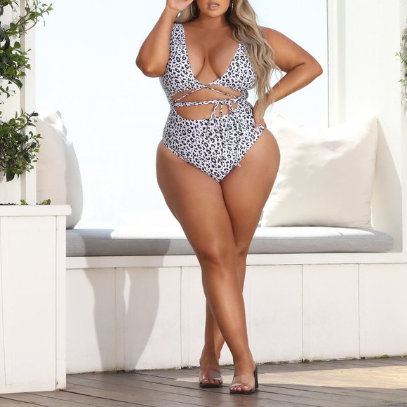 Ocean Calling Wrap Tie One Piece Swimsuit - White/combo - Picture 2 of 3